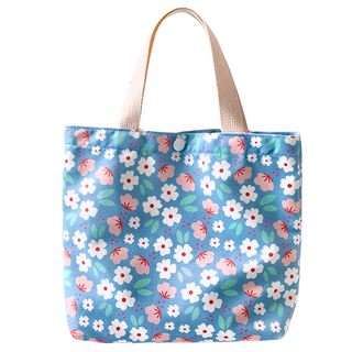 E.City 自然風清新碎花提袋 尼龍絨布, 彩藍