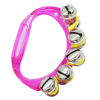 奧福打擊樂器 10鈴 塑膠 透明手搖鈴 2個, 粉色, 1組