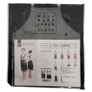 WELLPRON PU防水圍裙 黑色滾邊設計 小 65x75公分, 半透明黑色, 1件