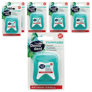dm Dontodent 含蠟薄荷味牙線, 100m, 1個, 6個