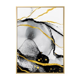 抽象畫 流金IV, 金色