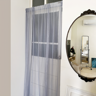 hoom 靜音防蚊門簾 聚酯纖維 台灣製, M(150 x 210cm), 灰藍色