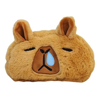 Artjoy 表情豐富水豚鉛筆盒 多功能收納包, 鼻涕 棕色, 1個