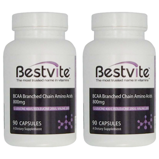 Bestvite BCAA支鏈胺基酸膠囊 800mg, 90顆, 900mg, 2瓶