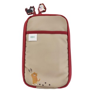 LIHIT LAB. 側背包 單肩包 貓咪風景 米色 A2225-16, 180 x 110 x 13mm, 180 x 110 x13mm