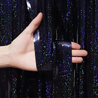 Mimi Party 裝飾流蘇金蔥派對拉簾, 全像黑, 4個