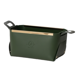 北歐風質感皮革收納盒 22 x 12.5 x 14cm, 深墨綠, 1個