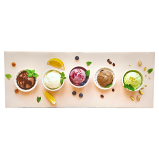 24mama 掛畫 單聯式 果子 莓果 酸奶 水果 甜點 無框畫 夏季冰淇淋, 80 x 30cm