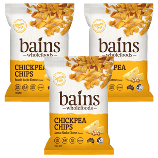BAINS WHOLEFOODS 鷹嘴豆零食脆片 澳洲起司風味 100g 無麩質 烘烤非油炸, 3包