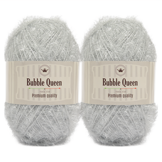 brandyarn Bubble Queen系列 菜瓜布線 90g, 淺灰色, 2捲