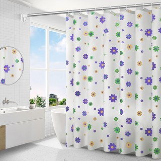 防黴防水浴簾 PEVA材質, 200 x 150cm, 200 x 150cm,, 小花, 1個