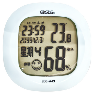 EDSDS 液晶顯示溫濕度計, 可壁掛/可桌放, EDS-A49, 1個