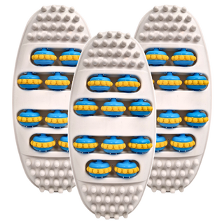 EDISH 橢圓形穴位足部按摩器 3D按摩滾輪 順滑流畅 底部防滑墊 PP材質, 顏色隨機, 3個