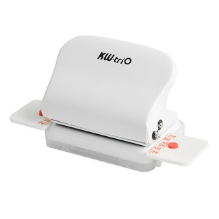 KW-triO 堡勝企業 迷你六孔活頁本打孔機, 獨立鑄造金屬刀頭 專利尺標設計 安全卡榫, 牛奶白色, 6孔, 1個