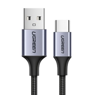 UGREEN 綠聯 USB Type-C充電線 Aluminum BRAID版, 2m, 黑色, 1條