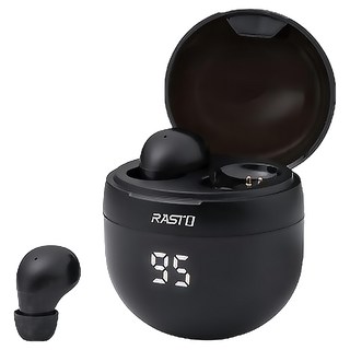 RASTO RS61 小耳洞專用電量顯示真無線藍牙5.3耳機, R-EPA065, 黑曜石