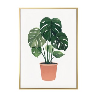 盆栽意趣 龜背芋 金色 裝飾畫, 30 x 40cm