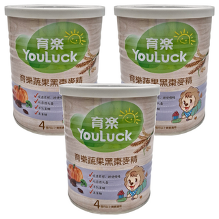 YouLuck 育樂 黑棗麥精, 促進食慾 排便順暢 4個月以上寶寶適用, 黑棗, 280g, 3罐