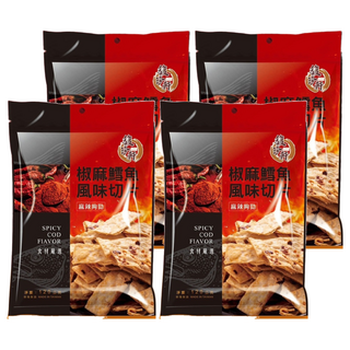 馥珍軒 椒麻鱈魚風味切片, 麻辣夠勁，食材嚴選，厚切鱈魚切片+特製麻辣醬料, 120g, 4包