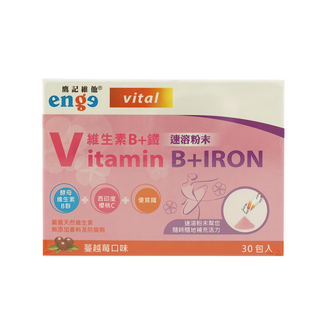 enge 鷹記維他 維生素B+鐵 速溶粉末 蔓越莓口味, 30包, 2g, 1盒