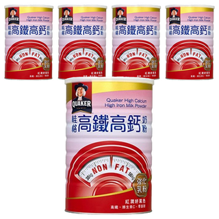 QUAKER 桂格 高鈣奶粉高鐵配方, 750g, 5罐