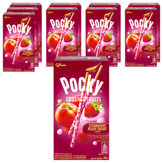 glico 格力高 Pocky 百奇 草莓果粒蜜桃優格棒, 38g, 10盒