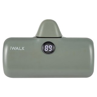 Iwalk Battery 口袋寶Pro閃充行動電源 Type-C 5000mAh 99g超輕量 LED顯示, DBL5000PC, 草叢綠