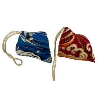 馥瑰馨盛 文創手作艾草包粽平安吊飾 含開光加持 14公分, 艾草包粽 紅色 + 藍色, 2個