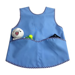 藍色系 花邊經典幼兒輕便圍兜 6號, 波浪藍, 1件, 1件
