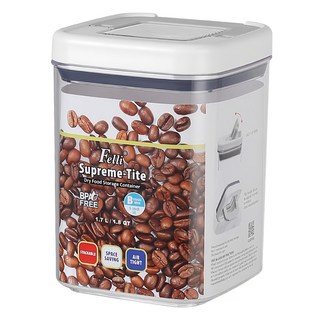 Felli 飛綠 優密方形 1.7 L / 4.8 QT Supreme-Tite 乾糧儲存容器 可疊加 節省空間 氣密, 1個, Transparent