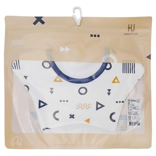 KU.KU Duckbill 酷咕鴨 KUKU PLUS 造型圍兜, 純棉, 尺寸33x9公分, 37x9公分, 適合3-24個月寶寶, 純真之瞳, 1個, 1件
