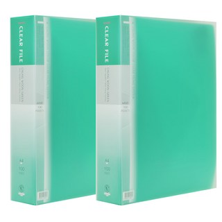 ECO Chungwoon PP金屬裝飾文件夾 A4 100頁 綠色, 2本