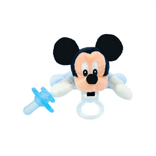 nookums 迪士尼系列 寶寶可愛造型安撫奶嘴玩偶, 附贈仿母乳實感型奶嘴, 多功能矽膠套環, 不易掉毛, 1歲以上, 米奇, 1個