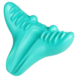 E.dot 頸椎肩膀指壓按摩枕 高密度PU記憶棉, 20.5 x 17 x 10cm, 青色, 1個