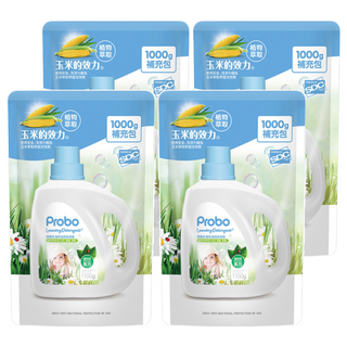Probo 博寶兒 植萃溫和洗衣精 補充包, 1kg, 4包