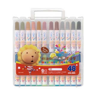 SIMBALION 雄獅 奶油獅 可水洗彩色筆 48色 安全無毒, 1盒