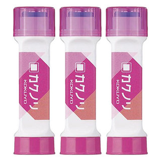 KOKUYO 方形消色口紅膠，邊角塗抹，粉色款, 8g, 3支