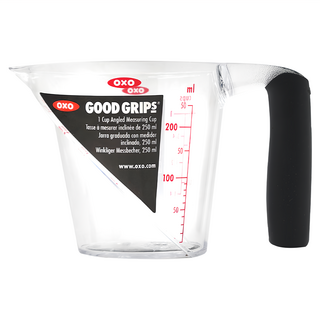 OXO 輕鬆看量杯, 單色, 250ml, 1個, 透明 + 黑色