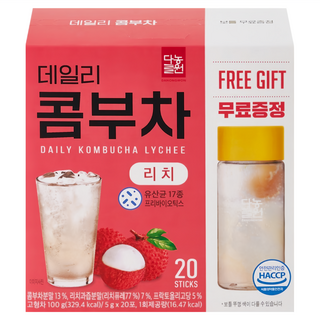 Danongwon 乳酸菌康普茶 + 瓶子 荔枝, 20包, 5g, 1盒