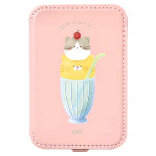 ekax 雙開防丟磁吸卡夾, 9 x 6.5cm, 貓咪冰沙, 1個