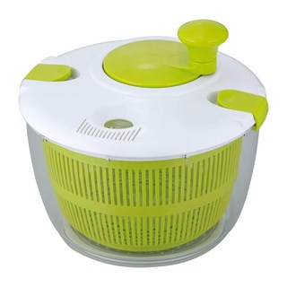 FREIZ 和平 旋轉式蔬菜瀝水器 烹飪用品 廚房助手, 白色 + 綠色, 1個