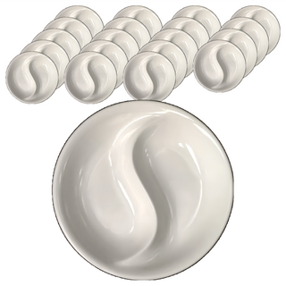 大同磁器 TATUNG 可疊 4吋 雙格點心盤 醬料碟 磁器餐盤, 白色, 20個