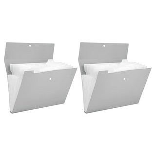 deLi 得力 Linfini 索引文件袋 8 分類手風琴文件, 2本, 灰色