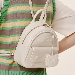 Vanwalk 出走 奶油熊貓迷你背包 V2789, 布丁白