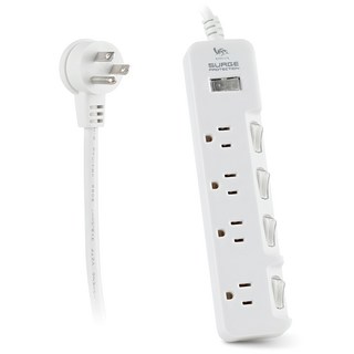 RONEVER 5切4座3P延長線 220 x 51 x 28mm, 3.6m, 白色, 1條