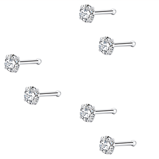 Brilliant Beauty 耀眼美人 嫩綠迷你鋯石鑽/養耳棒醫療鋼/鈦鋼耳環 過爐款 6個, 嫩綠