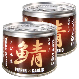 伊藤食品 水煮鯖魚罐 黑胡椒蒜味 日本原裝進口 熱銷, 190g, 2罐