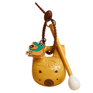 可愛水豚君敲敲木魚, 可作為吊飾, 可愛水豚君, 5 x 6 x 4cm