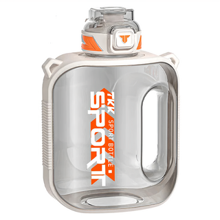 TKK 美國進口 Tritan 邁噸系列 手提直飲運動水壺 附背帶 + 吸管, 電光白, 1L, 1個