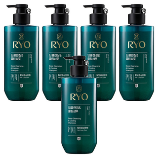 RYO 呂 韓方頭皮瞬效修護洗髮精 清爽控油 480ml 深層清潔 頭髮護理, 5瓶